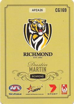 2014 Select AFL Champions - Gold #CG169 Dustin Martin Back
